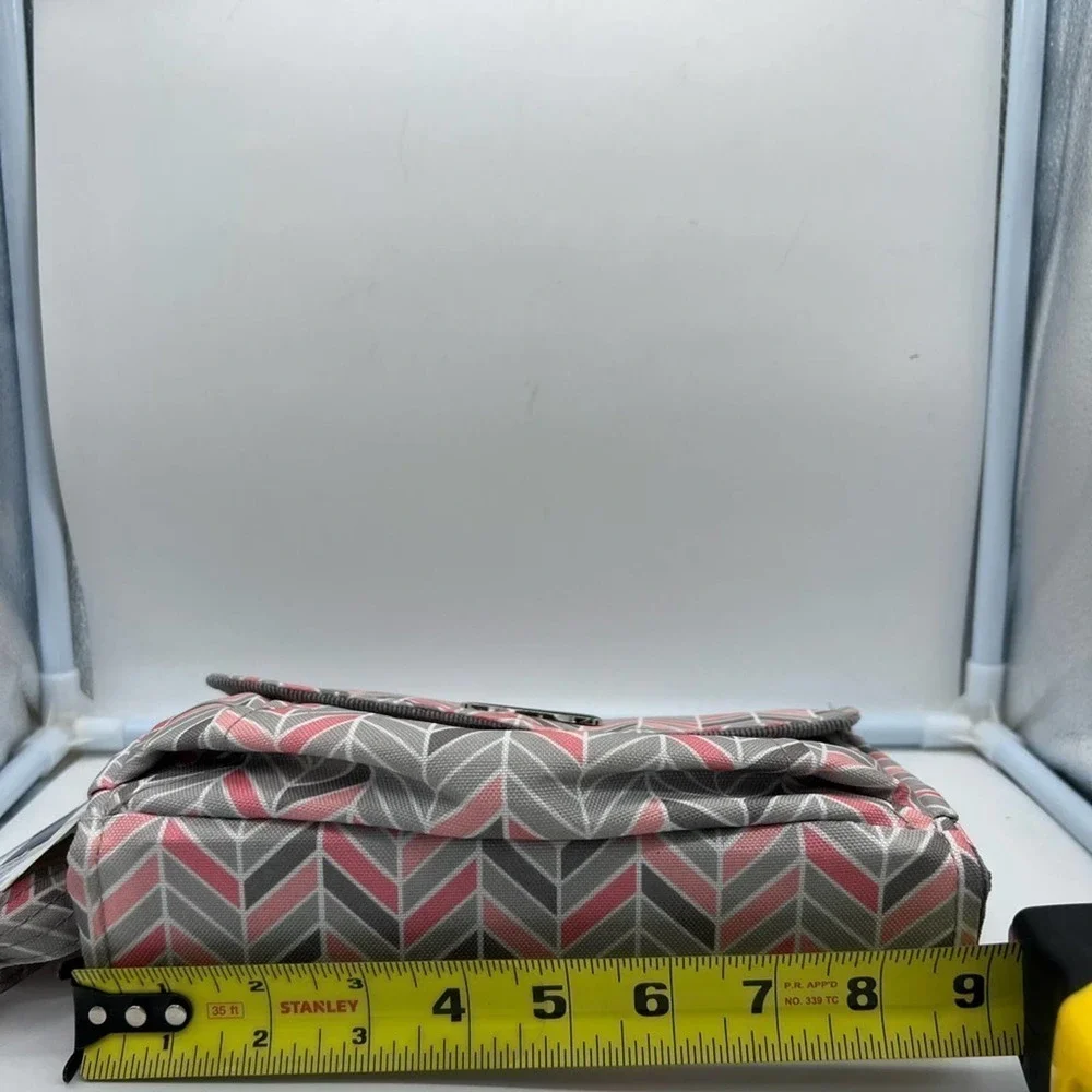 NEW Lillybet by Demdaco Diaper Clutch chevron pink&gray multiple way to …